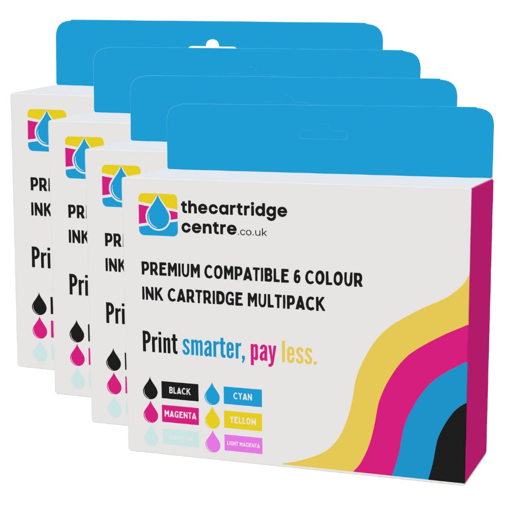 Premium Compatible Epson Stylus Photo R285 4 Sets Of 6 Ink Cartridges *24 Inks* (T0807) - The Cartridge Centre
