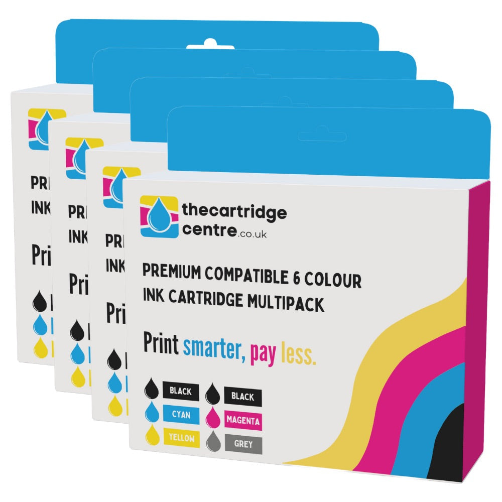 Premium Compatible Canon PGI-570XL / CLI-571XL 4 Sets Of 6 High Capacity Ink Cartridges *24 Inks* (PGI-570XL/CLI-571XLBK/C/M/Y/GY) - The Cartridge Centre