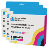 Premium Compatible Canon PGI-520 / CLI-521 3 Sets Of 5 Ink Cartridges *15 Inks* (PGI-520BK/CLI-521BK/C/M/Y) - The Cartridge Centre